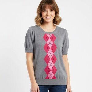 🌟🌟Izod Gray Sweater with Pink Trim